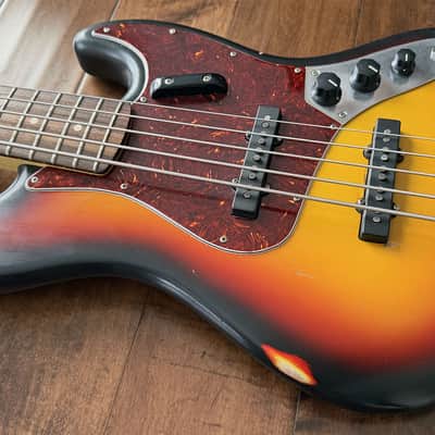 Nash Bass Model JB-5 3-Tone Sunburst 5-String Lollar Pickups NG6208 image 8