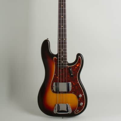 Fender  Precision Bass Solid Body Electric Bass Guitar (1962), ser. #83915, original brown tolex hard shell case. image 1