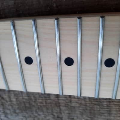 Jumbo ST HEAD 21 steel frets guitar neck replacement maple, skunktail diy image 12