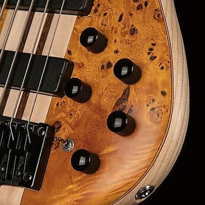 Cort A5PLUSSCAOP Artisan Series Ash Body Poplar Burl Top 5-String Electric Bass Guitar w/Premium Soft Case image 4