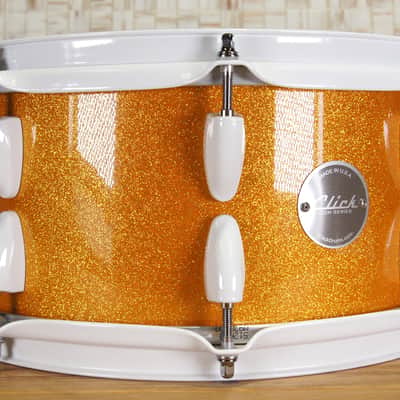 Click Custom 10ply Maple 6x12 Snare Drum Orange Misty Sparkle image 5