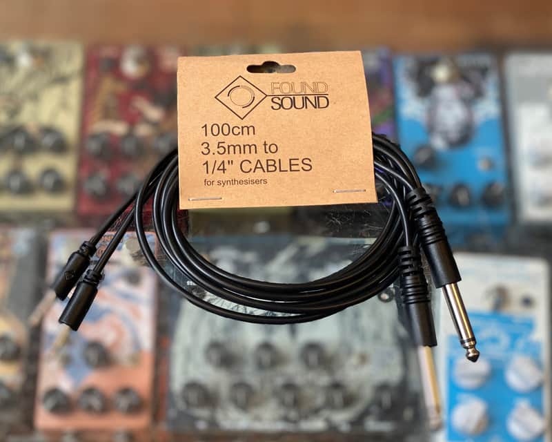 Found Sound 100cm Black 3.5mm to 1/4" Mono Cable x 2 image 1