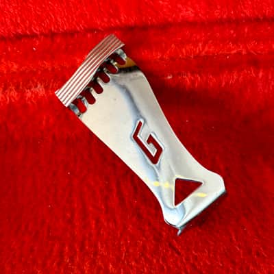 Gretsch G logo guitar tailpiece c 1960 - Chrome original vintage USA jet anniversary image 1