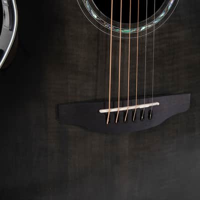 Ovation CS24P Celebrity Series Traditional Plus Mid-Depth Acoustic-Electric Guitar Transparent Blackburst Flame image 10