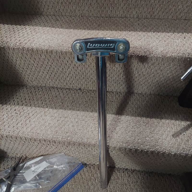 Ludwig Vintage double tom post holder 1970s - Chrome image 1