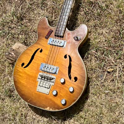 Vintage Harmony H-27 Mid 60’s Bass Guitar - Sunburst Flame Top image 14
