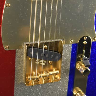 Fender Buck Owens Telecaster Red, Silver and Blue Sparkle Maple Fingerboard image 3
