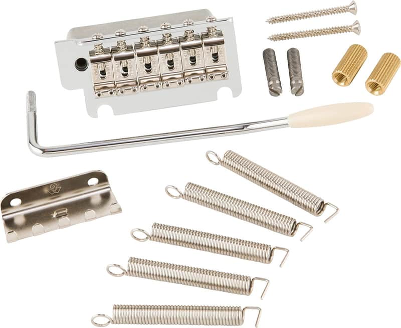 Fender Deluxe Series 2-Point Tremolo Stratocaster Bridge Assembly, Chrome image 1
