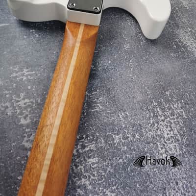 Guitar Kit Mahogany Body Mahogany Tl Neck Hardware, White metallic Guitar, Hight Quality Electric Guitar Kit, Neck, Build Your Own DIY image 5