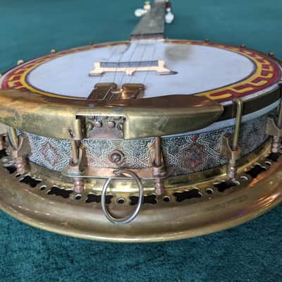 1920's John Grey and Sons London Benares Brass 5 String Banjo image 14