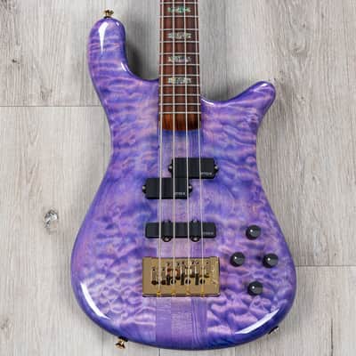 Spector USA NS-2 Bass, Quilt Maple over Reclaimed Redwood, Ultra Violet image 2