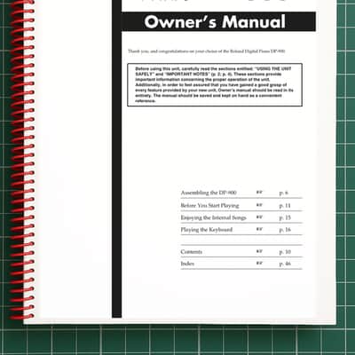 Roland DP-900 — 2 in 1 Owners Manual User Instructions — 54 Pages — USA Made