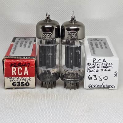 ***RARE*** RCA 6350 Black Plate Triple Mica Top D-Getter Well Matched (1.6%) Pair NOS