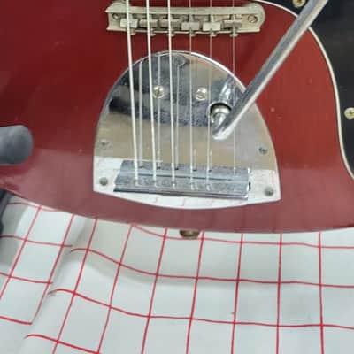1960's Kapa Continental guitar, rare clear cherry red finish, 100% image 7