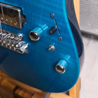Signed Ibanez MM1-TAB Martin Miller Signature with Roasted Maple Neck 2010s - Transparent Aqua Blue Signed by Martin Miller imagen 15