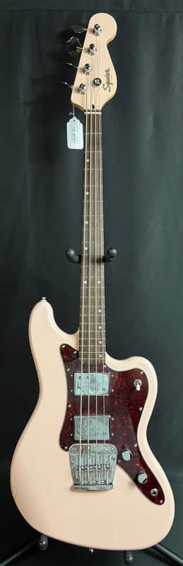 Squier FSR Paranormal Rascal Bass 4-String Bass Guitar Shell Pink Finish image 1