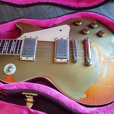 Greco 80's Gold Over Burst Screamin 82 Badge Gibson Relic Custom Shop Bumblebbe Super Real Mint Collection Era image 20