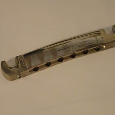 Gibson Custom Shop Wraparound Tailpiece from 57 Les Paul Special or Junior 2022 - Aged Nickel image 2