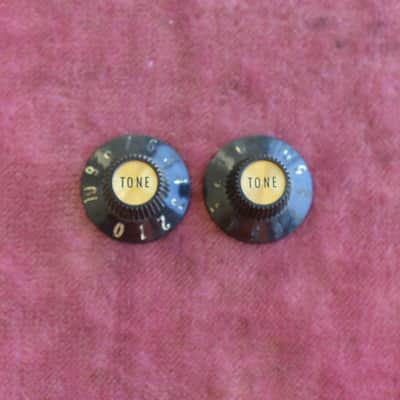 Vintage 1968 Gibson Witchhat Knobs Witch Hat Black Gold Inserts Les Paul Custom! image 3