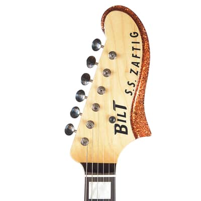 Bilt S.S. Zaftig Tangerine Flake w/3 Lollar Gold Foil Pickups, Block Inlays, & Mastery Vibrato image 12