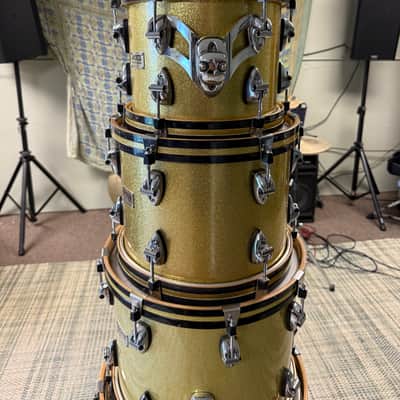 Ayotte (Ray Era) Wood Hoop 5 piece 90s - Gold sparkle image 8