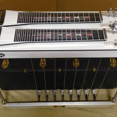 MSA Classic D10 E9 C6 Pedal Steel Guitar White Mica image 6