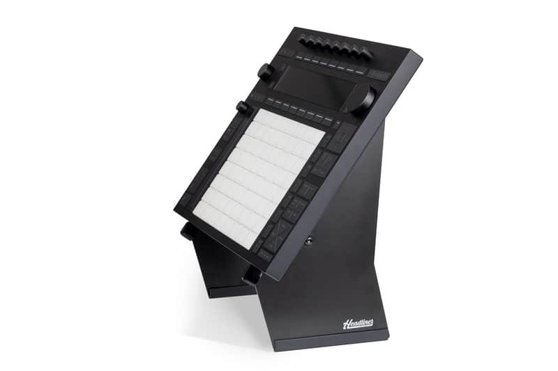 Headliner Adjustable Steel Desktop Production Stand; 55˚ Degree Angle; Fits Larger Desktop Synths, Samplers, Effects Modules, Drum Machines and more Music Production Gear for your Studio image 1