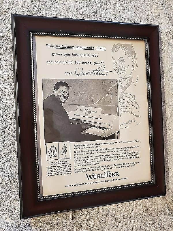 1961 Wurlitzer Promotional Ad Framed Oscar Peterson Electronic Piano Original image 1