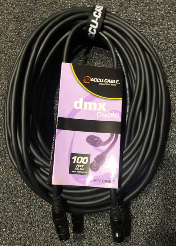 Accu-Cable 5-Pin XLR-F to XLR-M DMX Cable - 100' 2010s Black image 1