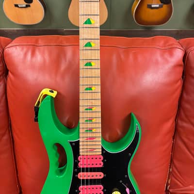 2017 Ibanez JEM777-LG Steve Vai 30th Anniversary Limited Edition with Pink Pickups Loch Ness Green image 8