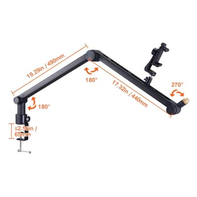 Microphone Boom Arm with Desk Mount 360° Rotatable Adjustable Mic Stand image 2