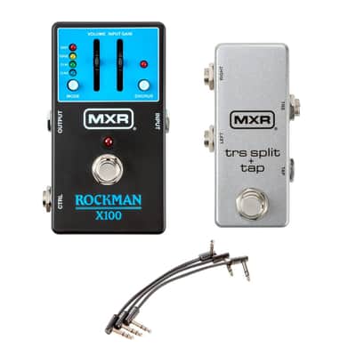 MXR X100 Rockman w/ M231 Tap & Split Pedal and 3 TRS Patch Cables