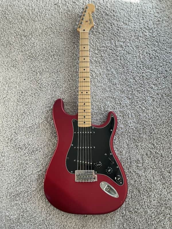Fender Standard Stratocaster Satin 2002 MIM Metallic Red Maple Neck Guitar image 1