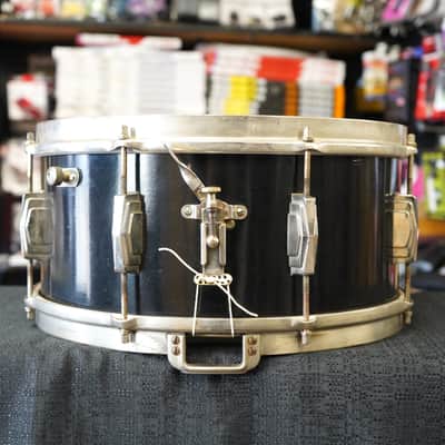 Vintage 1950s Ludwig & Ludwig USA Maple/Poplar 6.5x14" Snare Drum - Black Lacquer Finish image 9