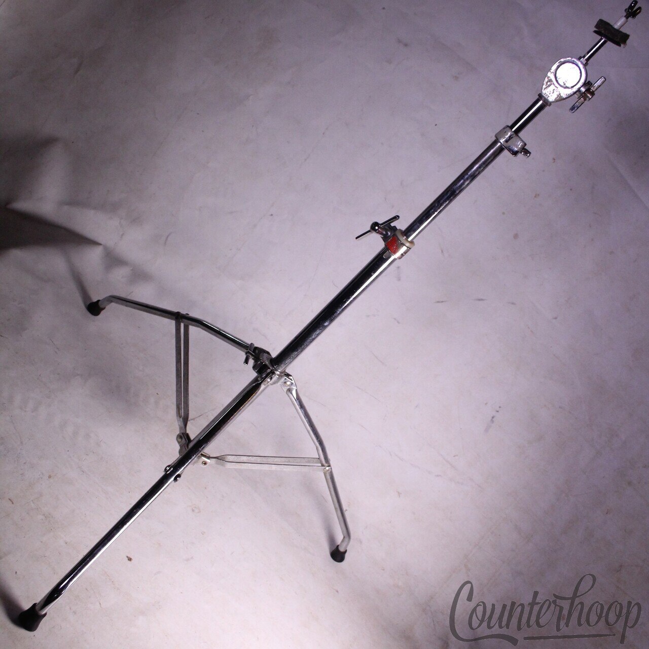 Slingerland Ride Cymbal Stand Double-Braced+Tube Tripod Vintage70s Red/Silver#87 — main photograph