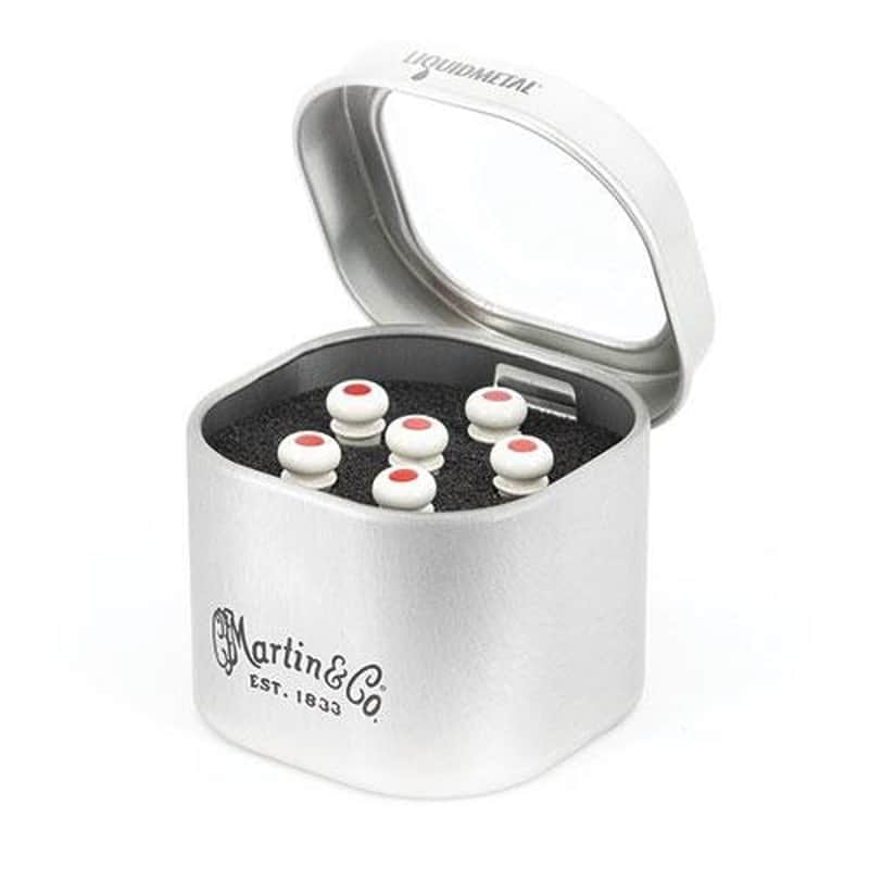 Martin Luxe Liquid Metal Bridge Pin Set - Bone Colored with Red Dot image 1