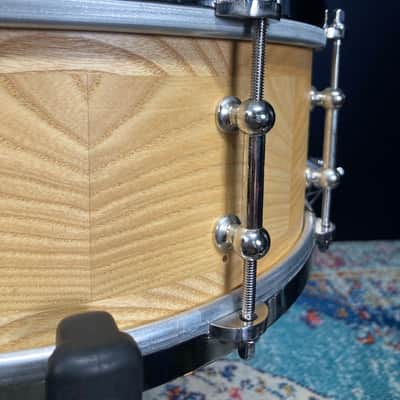 Angel - 14x5.5" Snare Drum Segmented Block Alder Wood Shell 2019 - Clear Oil Finish image 12
