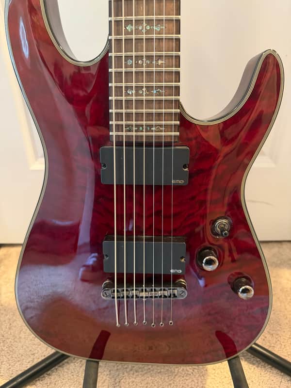 Schecter Damien Elite-7 2010 - 2013 - Crimson Red