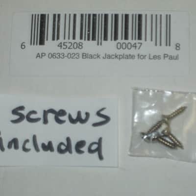 new in package Allparts AP-0633-023 Black Plastic Square Jackplate for Les Paul (this item is packaged by the manufacturer WITHOUT the screws - but I AM including screws), Allparts AP-0633-023 Black Plastic Square Jack Plate image 2