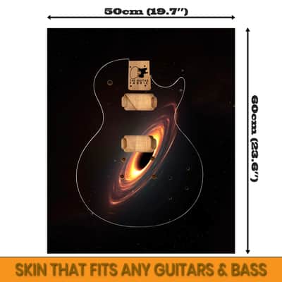 Black Hole Theme Custom Guitar Skin Wrap 50x60 cm. | Laminated Vinyl Sticker Decal Guitar Design for any Electric or Acoustic Guitar image 4