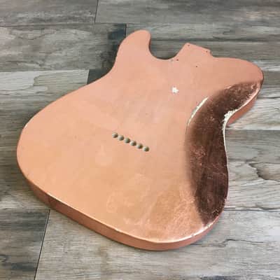 Made to Order - FRANCHIN Mars guitar body Relic Aged METALLIC LEAF (Gold/Silver/Copper) Basswood Poplar Telecaster-Tele-T-Style Made in Italy image 9