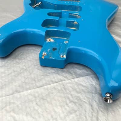 new Strat Stratocaster Style Guitar Body  in miami blue image 4