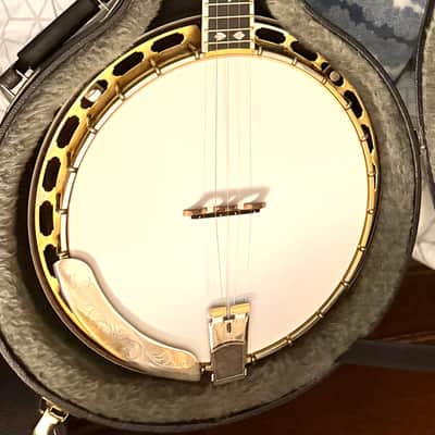 Recording King USA Greg Rich Prototype Five String Banjo Gold Plated Engraved 1997 - Cheery Sunburst Maple image 1