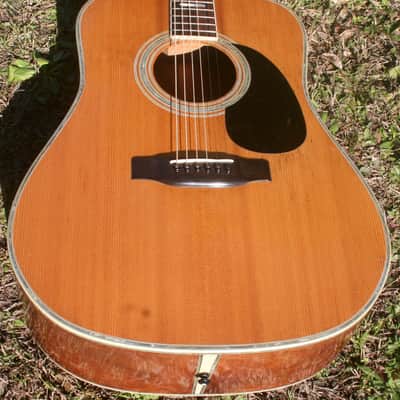 1975 Yairi YW-600 Dreadnought Guitar New Jacaranda Natural+Vintage Flight Case image 17