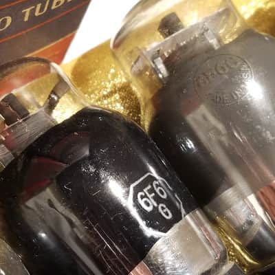RCA etc. Matched Pair (2) 6F6G tNOS AT1000 TESTED Vacuum Tubes greyglass Power Pentode 1935-1952 image 6