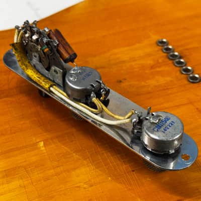 1952 1953 Fender Telecaster Blackguard control plate pots potentiometer clarostat CRL 1454 switch 250k wiring harness cap capacitor image 1