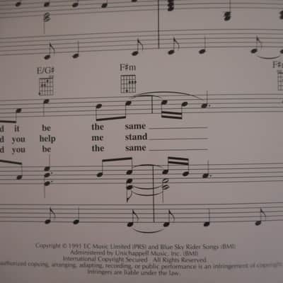 Hal Leonard Eric Clapton "Tears in Heaven" Sheet Music 1991 image 3
