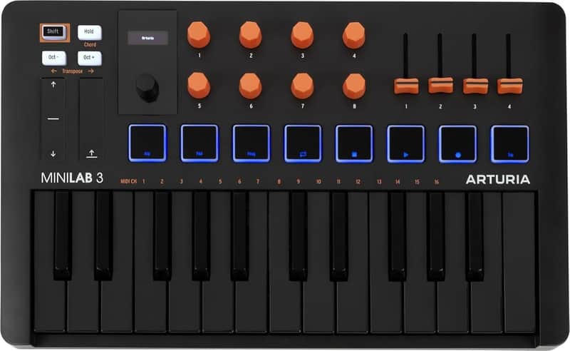 Arturia MiniLab 3 25 Slim-key Controller - Orange image 1