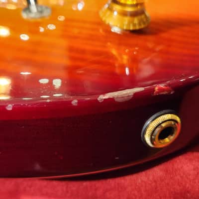 USA Hamer 1997 Studio Archtop Maple Flame Carved Top Cherry Sunburst And Hamer Hard Case image 23