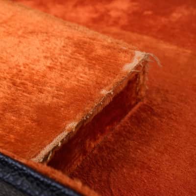 Fender Jazz or Precision Bass Original Hard Case 1967-1972 Logo with Tail Black with Orange Interior Vintage image 21